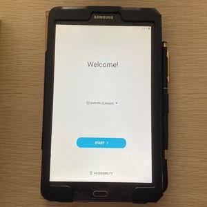 Samsung Galaxy Tab E -16GB- Black Tablet, Leather Case, Stylus, Screen Protector